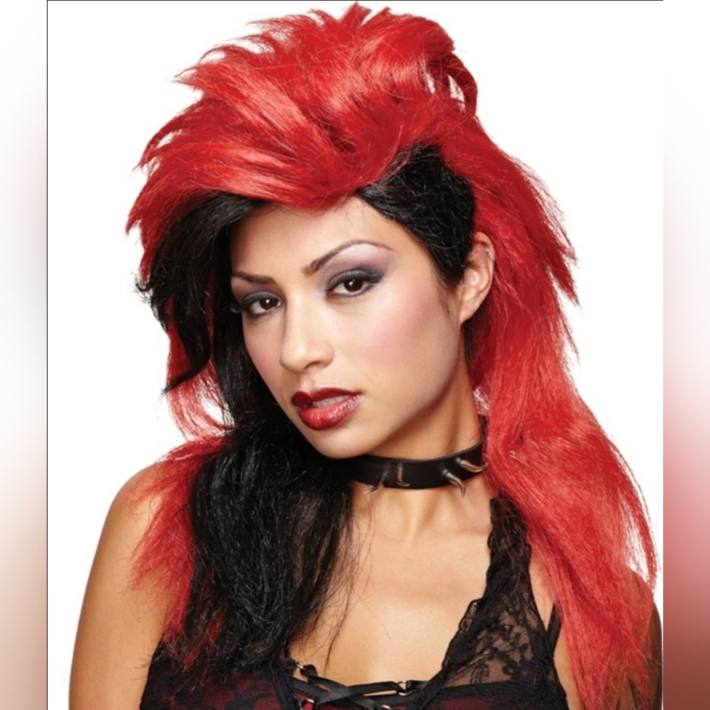 Red And Black Long Wig